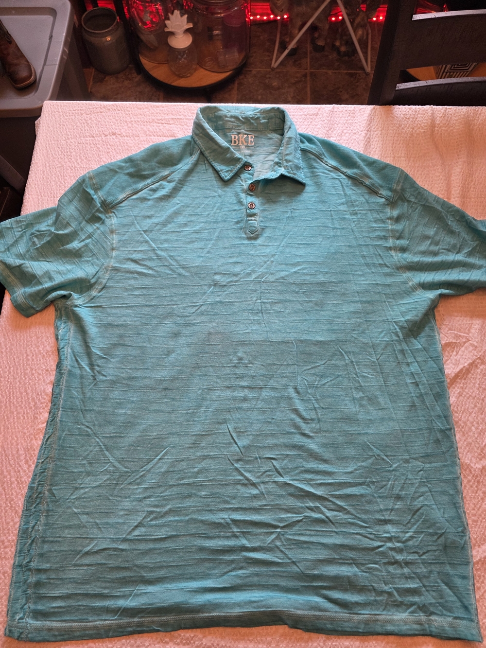 BKE Men’s Teal Green Short-Sleeve Polo Size Xxl
